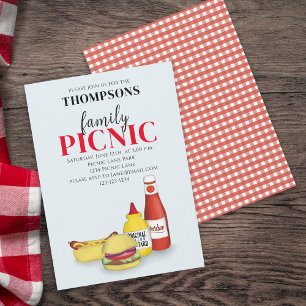 Cute Summer Picnic Trendig Cookout Whimsical Inbjudningar