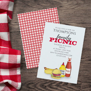 Cute Summer Picnic Trendig Cookout Whimsical Inbjudningar