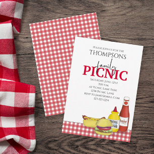 Cute Summer Picnic Trendig Cookout Whimsical Inbjudningar
