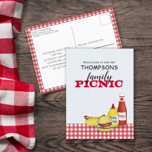 Cute Summer Picnic Trendig Cookout Whimsical Vykort