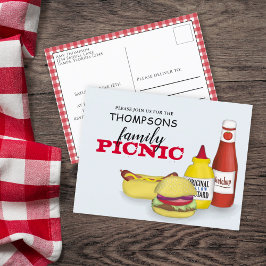 Cute Summer Picnic Trendig Cookout Whimsical Vykort
