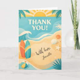 Cute Summer Pool Party Thank You Beach Tropical Kort