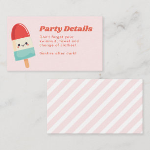 Cute Summer Popsicle Birday-kort Visitkort