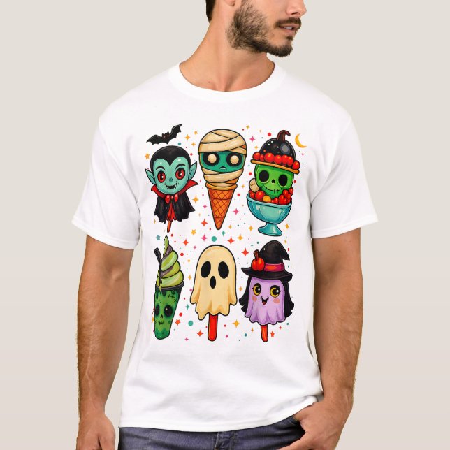 Cute Summer Popsicle Horror Halloween Gift Spooky T Shirt (Framsida)