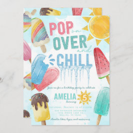 Cute Summer Popsicle Pop over Chill Födelsedagsfes Inbjudningar
