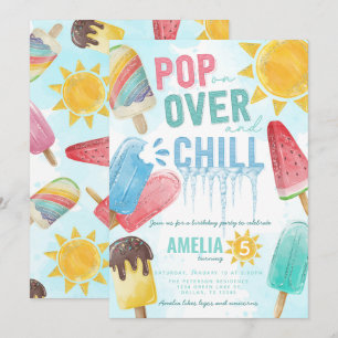 Cute Summer Popsicle Pop over Chill Födelsedagsfes Inbjudningar