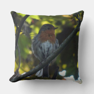 Cute Summer Robin Dekorativ kudde