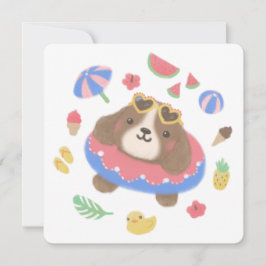 Cute Summer Spain Hund Illustration Julkort