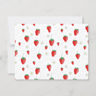 Cute Summer Strawbär & Blommar Vykort