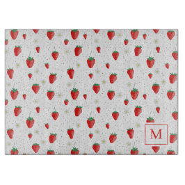 Cute Summer Strawbär & Blommars Monogram