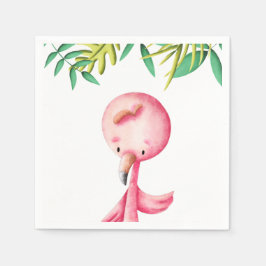 Cute Summer Tropical Flamingo Pappersservett