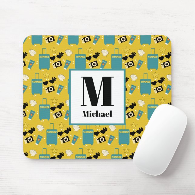 Cute Summer Vacation Elements Mousepad Musmatta (Med mus)