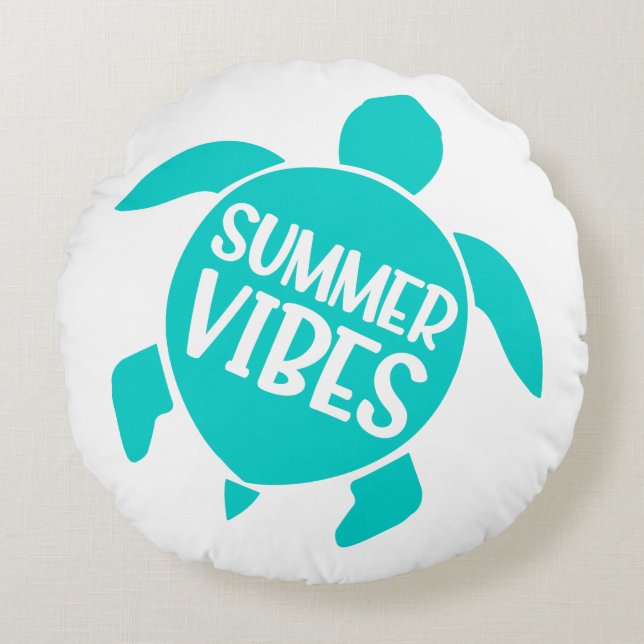 Cute Summer Vibes Rund Kudde (Framsidan)