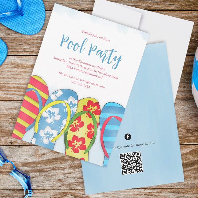 Cute Summer Watercolor Party Anpassningsbar Inbjudningar (Skapare uppladdad)