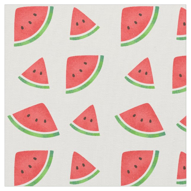 Cute Summer Watercolor Watermelon Tyg (Närbild)