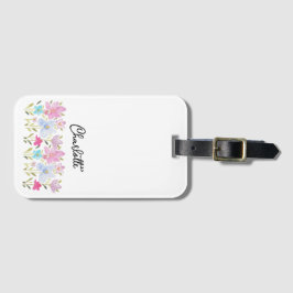 Cute Summer Wildblommor Monogrammed Bagagebricka