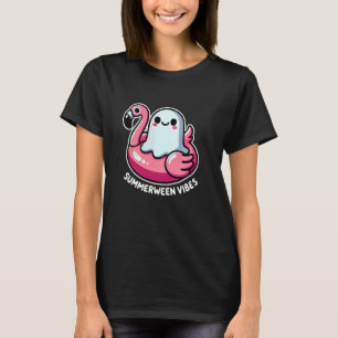 Cute Summerween Vibes Ghost på Flamingo Floaty Rol T Shirt