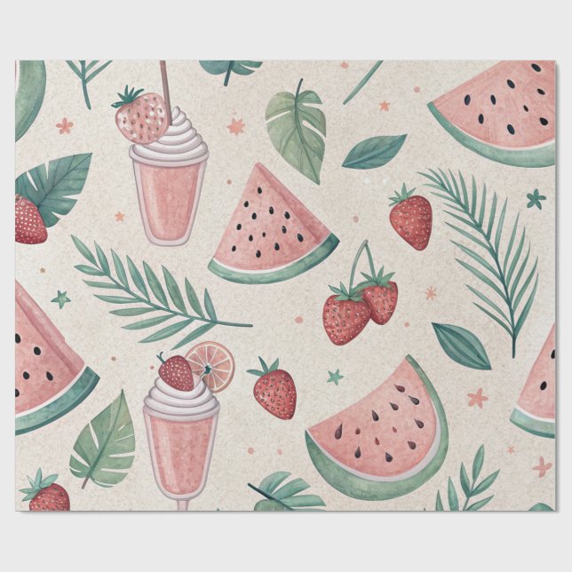 Cute Summery Wrapping Paper Presentpapper (Platt)