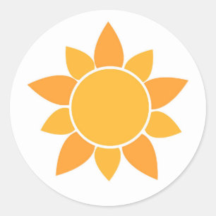 Cute sun-blommor Sticker Runt Klistermärke