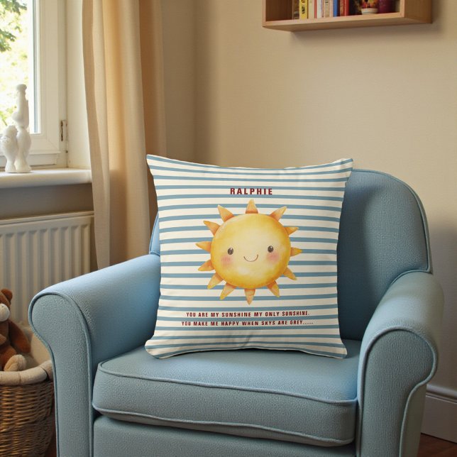 Cute Sun Watercolor "You Are My Sunshine" Text  Kudde (Skapare uppladdad)