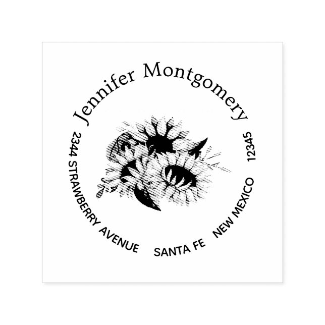 Cute SunblomBouquet Fresh & Summery Självfärgande Stämpel (Design)