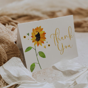 Cute SunblommBaby Shower eller Birthday Tack Kort