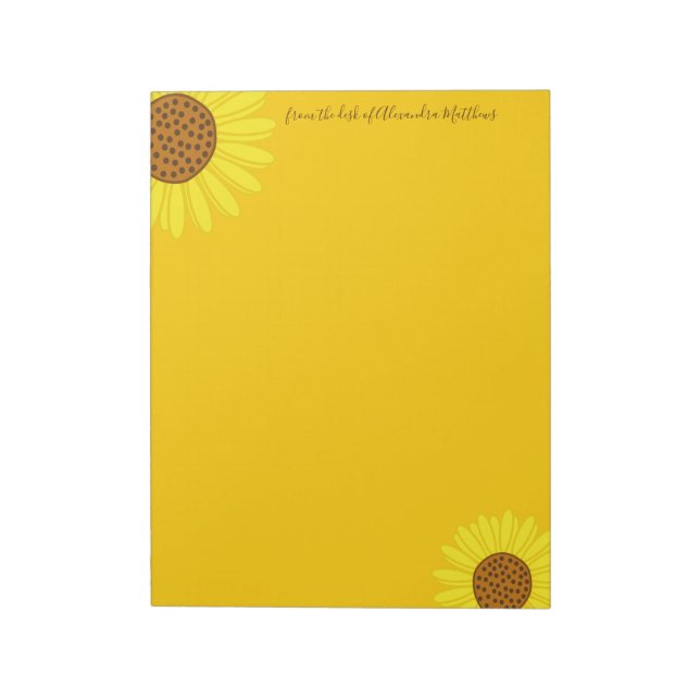 Cute Sunblommor Anteckningsblock (Roterad)