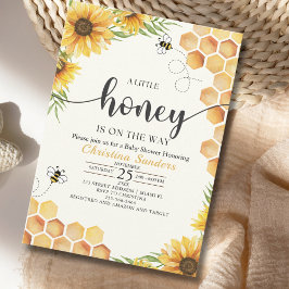 Cute Sunflower Bee Baby Shower Inbjudningar