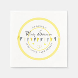 Cute Sunny Elegance Bunting Baby Shower Pappersservett
