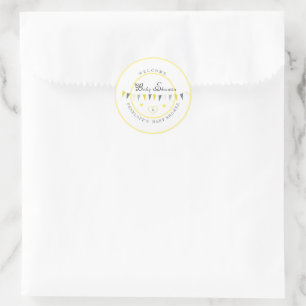 Cute Sunny Elegance Bunting Baby Shower Runt Klistermärke