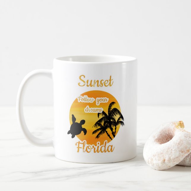 Cute Sunset i Florida Coffee Mugg (Med munk)
