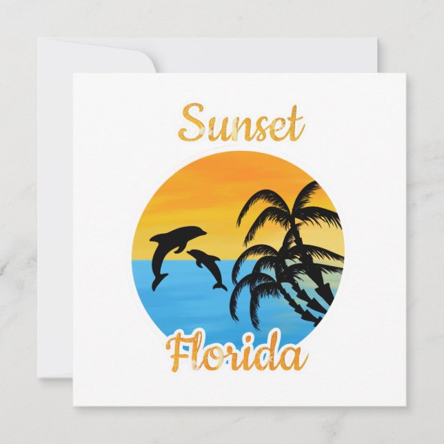Cute Sunset i Florida Inbjudningar (Framsida)