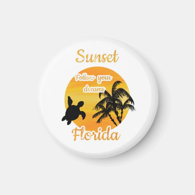 Cute Sunset i Florida Magnet (Framsidan)