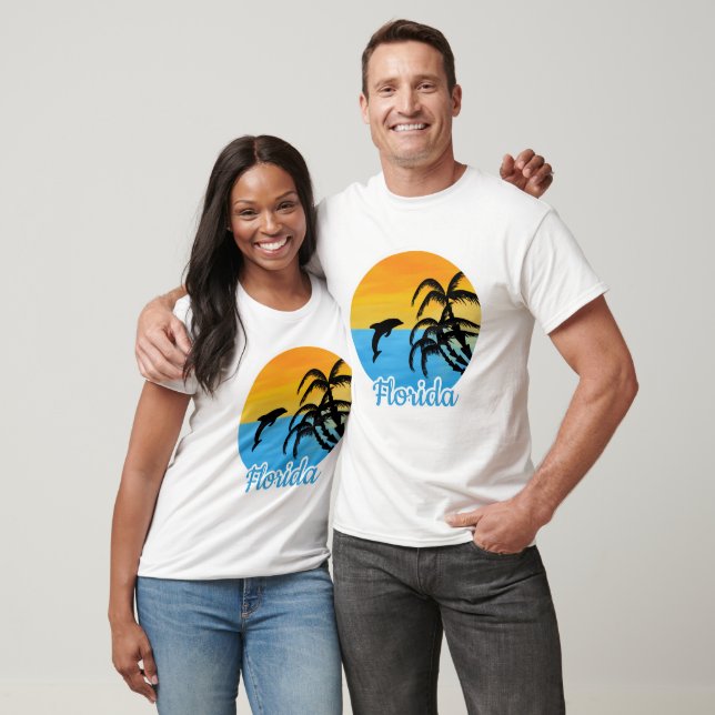Cute Sunset i Florida med delfin T Shirt (Unisex)