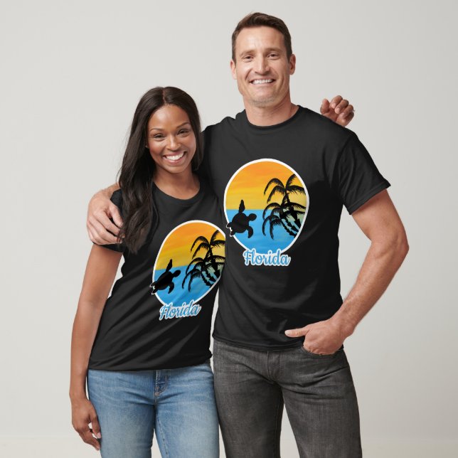Cute Sunset i Florida med en sköldpadda T Shirt (Unisex)