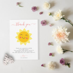 Cute Sunshine Baby Shower Flat Tack, ditt kort