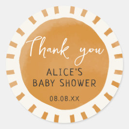 Cute Sunshine Boho Baby Shower Tack Runt Klistermärke