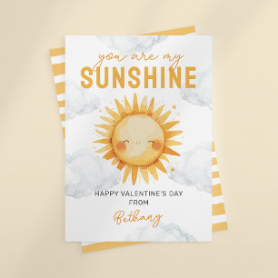 Cute Sunshine Classroom Kids Valentines day Julkort