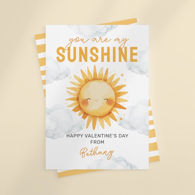 Cute Sunshine Classroom Kids Valentines day Julkort (Skapare uppladdad)