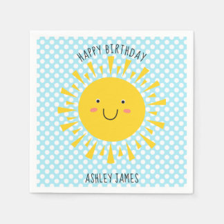 Cute Sunshine Grattis på födelsedagen Party Pappersservett