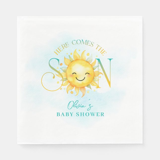 Cute Sunshine här kommer från Son Baby Shower Pappersservett (Framsidan)