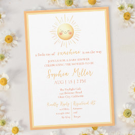 Cute Sunshine Orange och Gult Boho Baby Shower Inbjudningar
