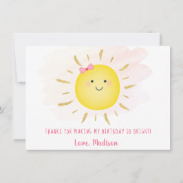 Cute Sunshine Rosa & Guld Birthday Tack