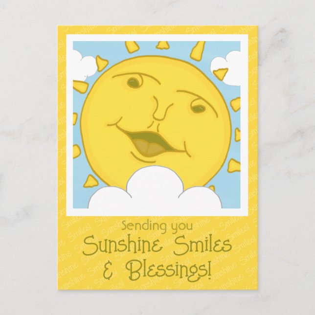 Cute Sunshine Smile får god återhämtning snart Vykort (Framsida)