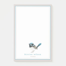 Cute Superb Fairy Wren - Personlig Post-it Block