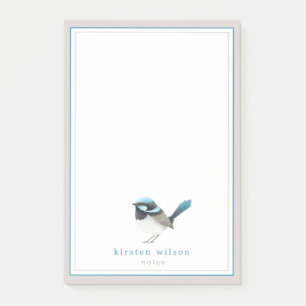 Cute Superb Fairy Wren - Personlig Post-it Block