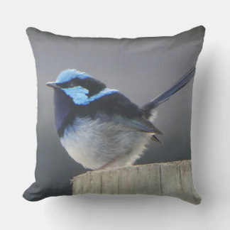 Cute Superb Fairywren Cushion Kudde