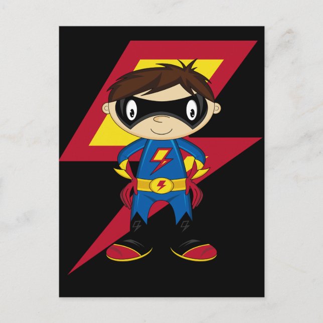 Cute SuperBoy Vykort (Framsida)