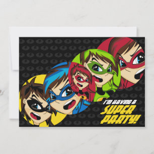 Cute Superhero Girl Party Inbjudan