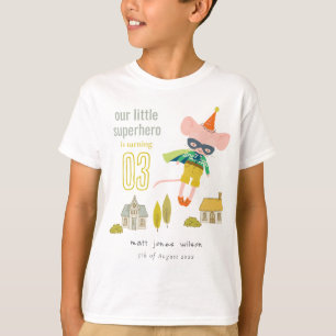 Cute Superhjälte Mouse Roligt Kids Photo Birthday T Shirt